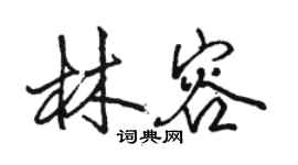 駱恆光林容行書個性簽名怎么寫