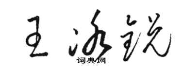 駱恆光王冰銳草書個性簽名怎么寫