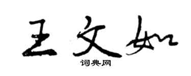 曾慶福王文如行書個性簽名怎么寫
