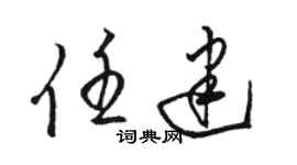 駱恆光任建草書個性簽名怎么寫