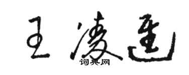 駱恆光王凌進草書個性簽名怎么寫