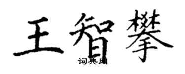 丁謙王智攀楷書個性簽名怎么寫