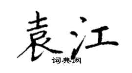 丁謙袁江楷書個性簽名怎么寫