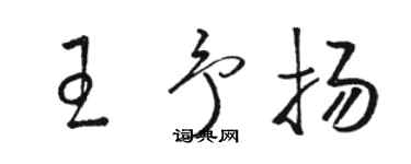 駱恆光王予揚草書個性簽名怎么寫