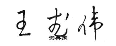 駱恆光王武偉草書個性簽名怎么寫