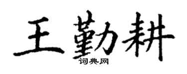 丁謙王勤耕楷書個性簽名怎么寫