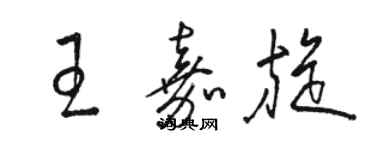 駱恆光王嘉旋草書個性簽名怎么寫