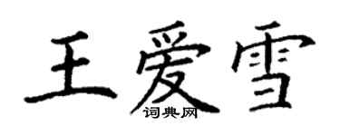 丁謙王愛雪楷書個性簽名怎么寫