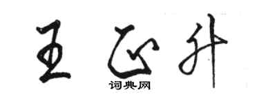 駱恆光王正升行書個性簽名怎么寫