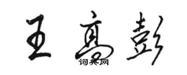 駱恆光王高彭行書個性簽名怎么寫