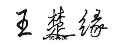 駱恆光王楚緣行書個性簽名怎么寫