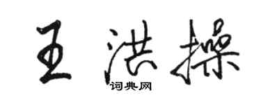 駱恆光王洪操行書個性簽名怎么寫