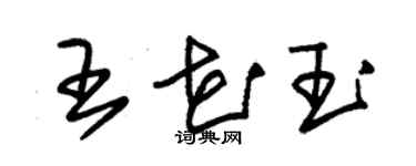 朱錫榮王花玉草書個性簽名怎么寫