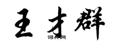 胡問遂王才群行書個性簽名怎么寫