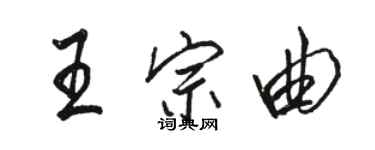 駱恆光王宗曲行書個性簽名怎么寫
