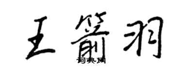 王正良王箭羽行書個性簽名怎么寫