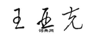 駱恆光王亞克草書個性簽名怎么寫