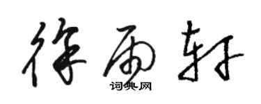 駱恆光徐雨軒草書個性簽名怎么寫