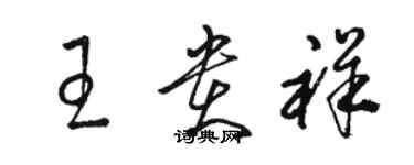 駱恆光王貴祥草書個性簽名怎么寫