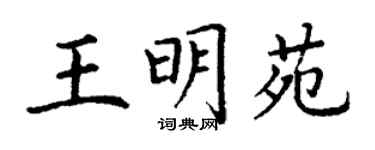 丁謙王明苑楷書個性簽名怎么寫