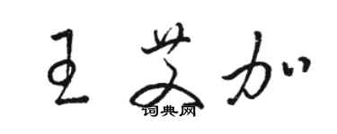 駱恆光王艾加草書個性簽名怎么寫