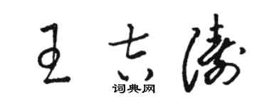 駱恆光王吉濤草書個性簽名怎么寫