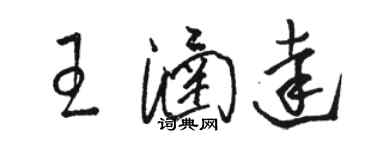 駱恆光王涵達草書個性簽名怎么寫