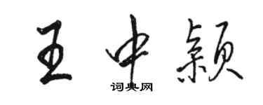 駱恆光王中穎行書個性簽名怎么寫