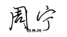 駱恆光周寧行書個性簽名怎么寫