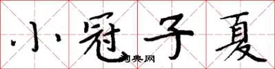 周炳元小冠子夏楷書怎么寫