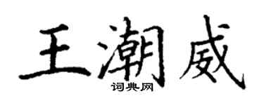 丁謙王潮威楷書個性簽名怎么寫