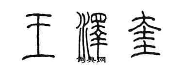 陳墨王澤奎篆書個性簽名怎么寫