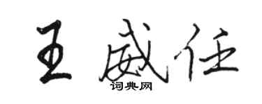 駱恆光王威任行書個性簽名怎么寫