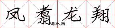 袁強鳳翥龍翔楷書怎么寫