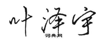 駱恆光葉澤宇行書個性簽名怎么寫