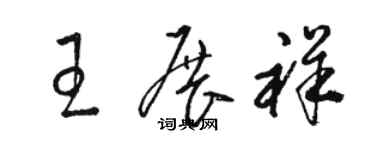 駱恆光王展祥草書個性簽名怎么寫