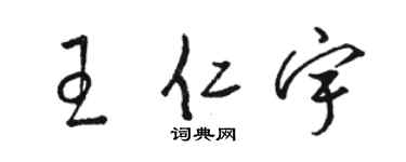 駱恆光王仁宇草書個性簽名怎么寫