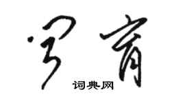 駱恆光聞育草書個性簽名怎么寫