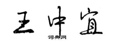 曾慶福王中宜行書個性簽名怎么寫