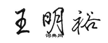 駱恆光王明裕行書個性簽名怎么寫
