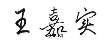 駱恆光王嘉實行書個性簽名怎么寫