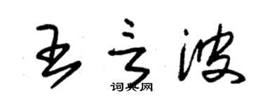 朱錫榮王言波草書個性簽名怎么寫