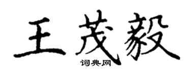 丁謙王茂毅楷書個性簽名怎么寫