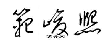 梁錦英范峻熙草書個性簽名怎么寫