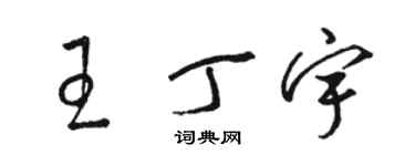 駱恆光王丁宇草書個性簽名怎么寫