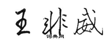 駱恆光王非威行書個性簽名怎么寫