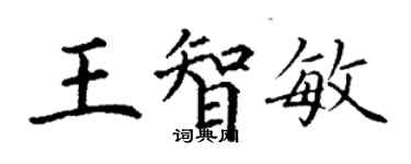 丁謙王智敏楷書個性簽名怎么寫