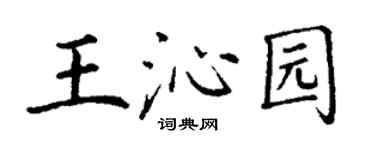 丁謙王沁園楷書個性簽名怎么寫