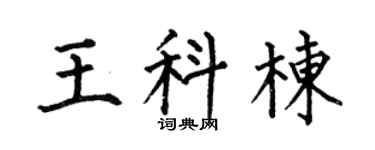 何伯昌王科棟楷書個性簽名怎么寫