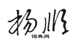 駱恆光楊順草書個性簽名怎么寫